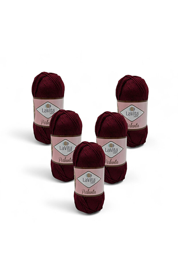 Diamond Hand Knitting Yarn 100% Acrylic 500Gr 5 Pcs (0020 Bordo)