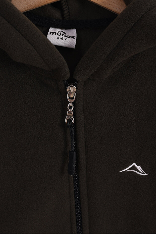 Children's Unisex Fleece Jacket with Rubber Cuffs and Zipper Hood