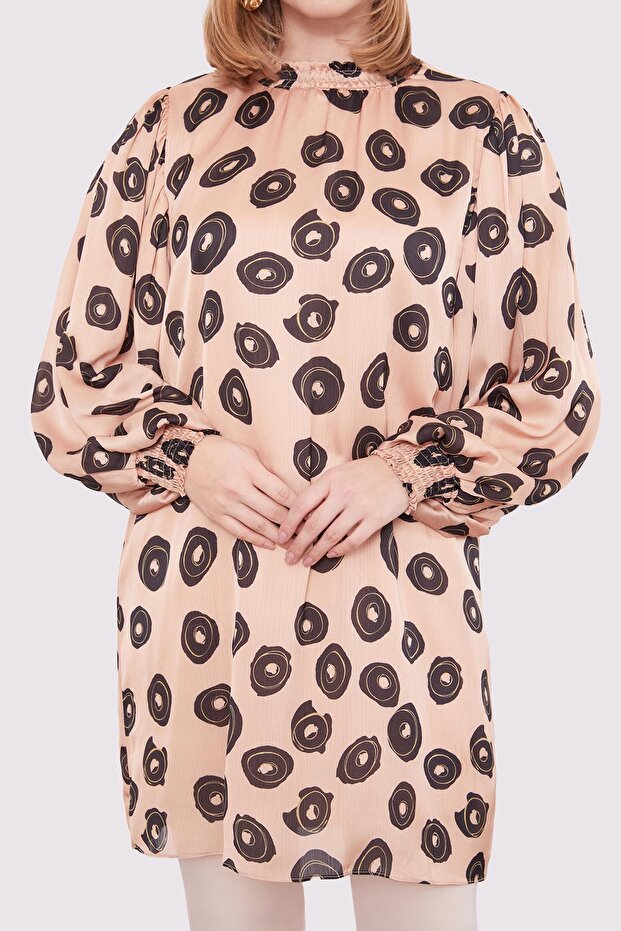 Camel Yuvarlak Desenli Tunik - 5