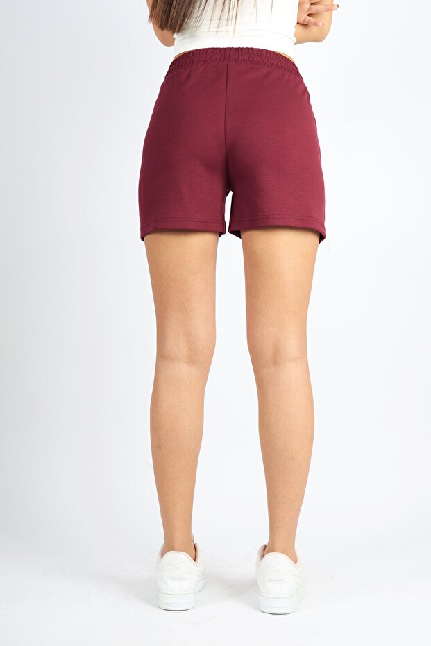Bordo Modal Rahat Kumaş Şort - 7