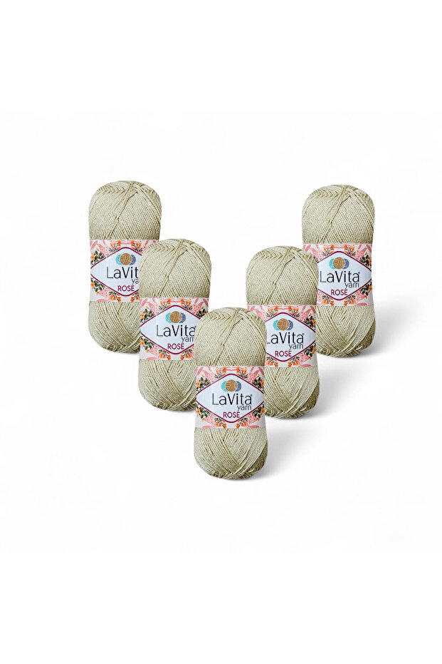 Rose Hand Knitting Yarn 100% Acrylic 500Gr 5 Pcs (1014 Stone)