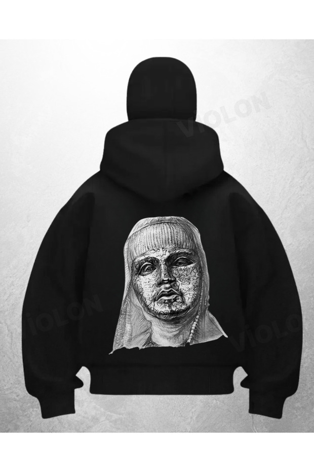 Baldwins Printed Black Samurai Snow Mask Sweatshirt Cardigan