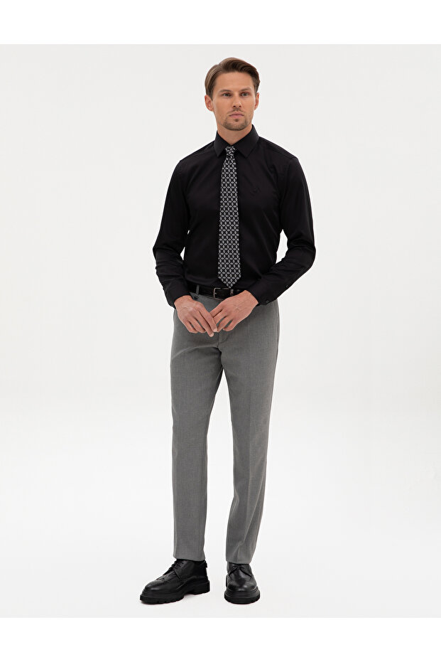 Smoked Slim Fit Fabric Trousers 50317637-Vr058