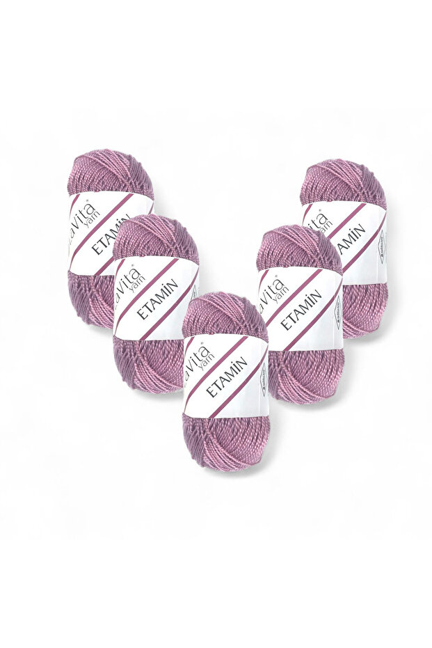 Etamine Hand Knitting Yarn 100% Acrylic 150Gr 5 Pcs (9752 Gül)