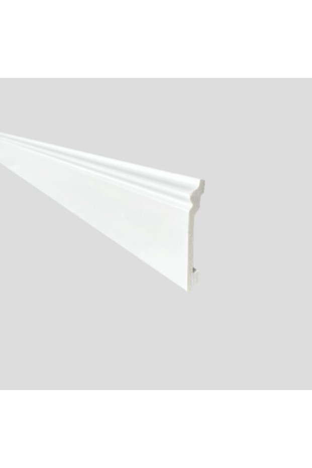 Plintă din polimer solid, albă, lățime 100 mm