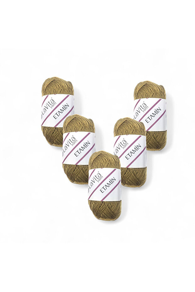 Etamine Hand Knitting Yarn 100% Acrylic 150Gr 5 Pcs (9665 S.Brown)