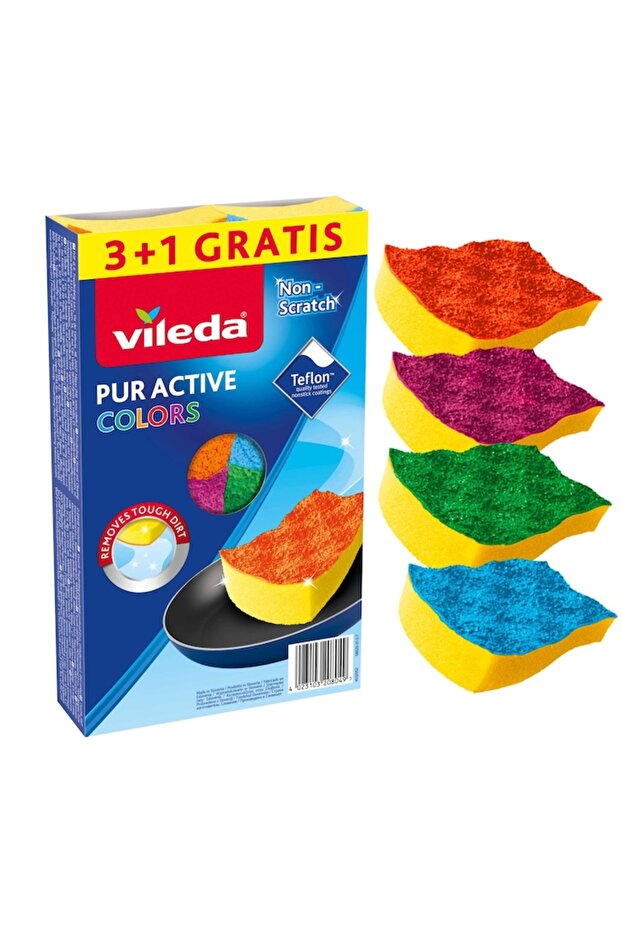 Set 4 kitchen sponges, Vileda, Multicolor - 2