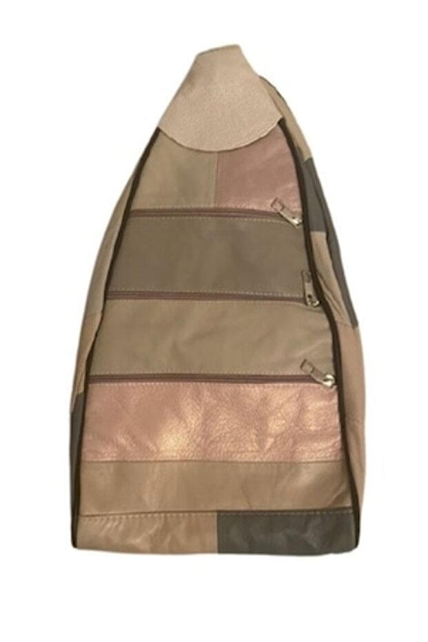 Large Multicolor Leather Backpack - 1