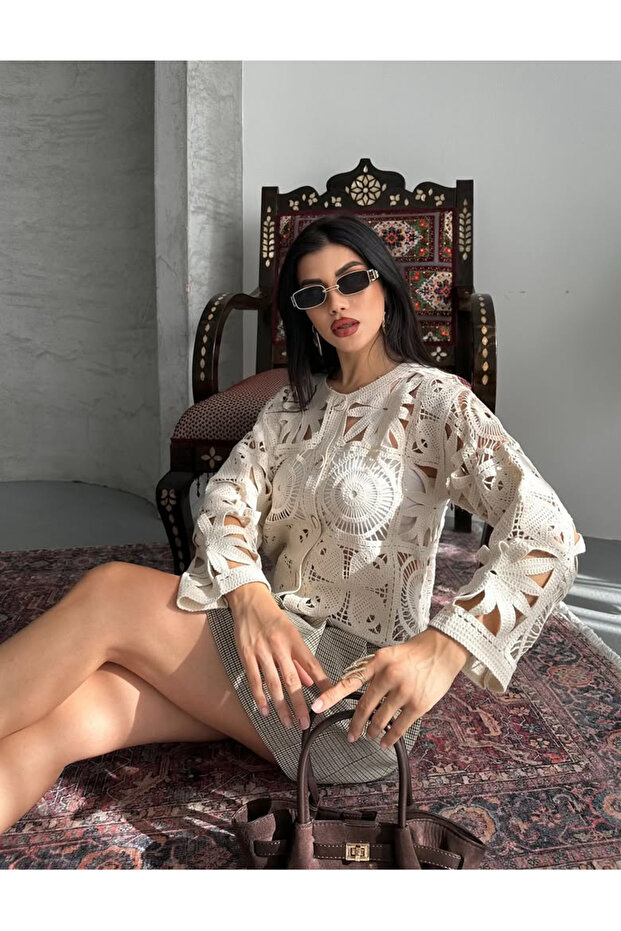 BOHEM DANTEL TRİKO HIRKA - 1