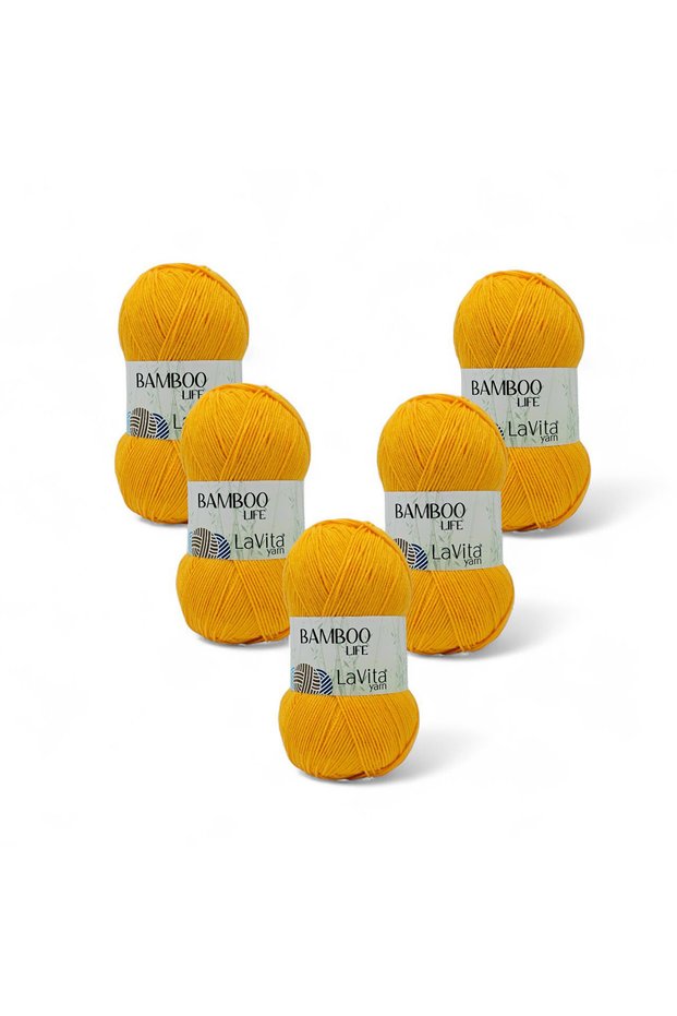 Bamboo Life Hand Knitting Yarn 50% Bamboo 50% Acrylic 500Gr 5 Pieces (2032 Apricot)