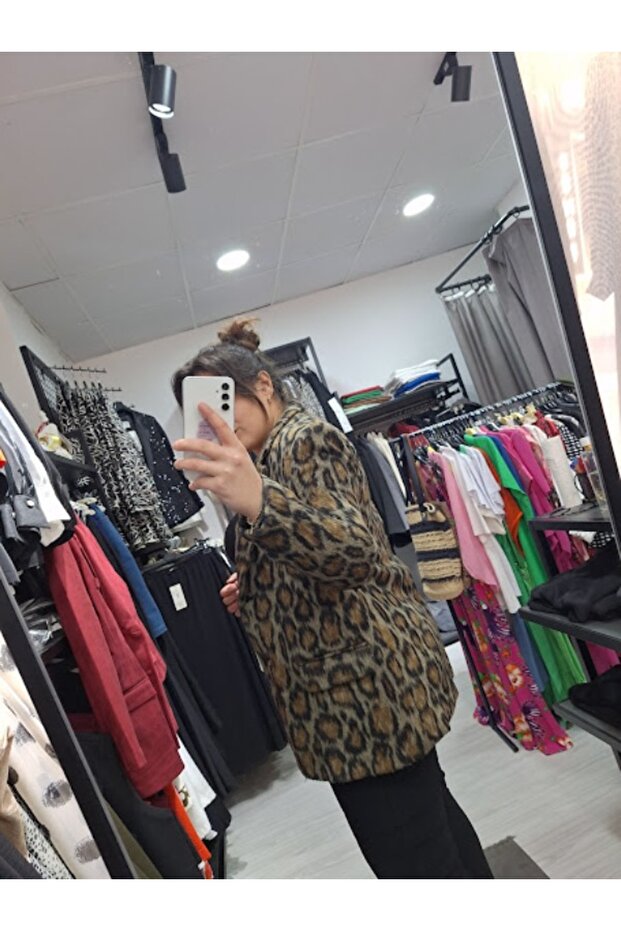 Leopar Blazer Ceket - 4