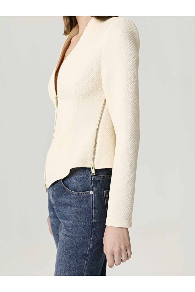 Fermuar Tasarımlı Bluz - 6