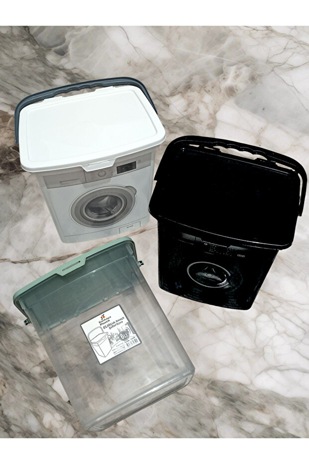 “6 Litre Çamaşır Makinesi Görünümlü Deterjan Kutusu – Toz Deterjan ve Yumuşatıcı Saklama Kutusu” - 3