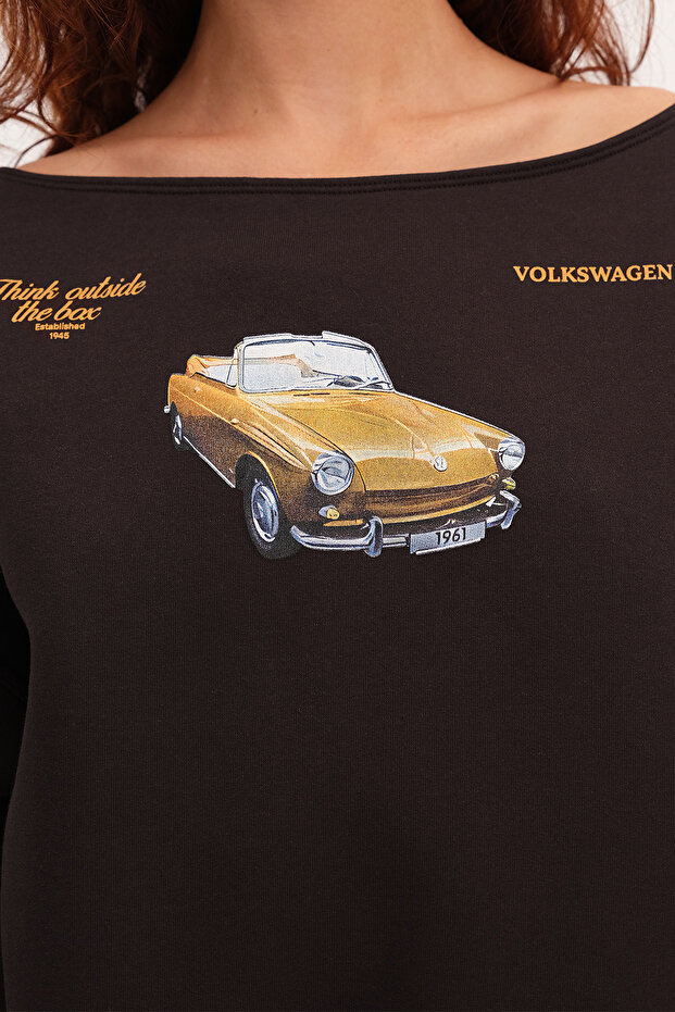 Araba Baskılı Şardonlu Sweatshirt S1837 - 3