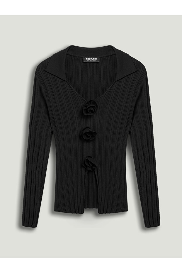 Çiçek Detaylı Triko - 5