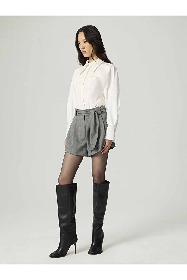 Kuşaklı Mini Şort - 1