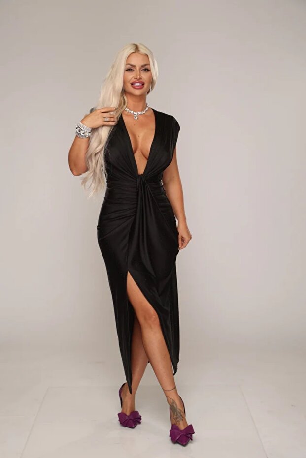 Rochie eleganta de seara cu strasuri - 2