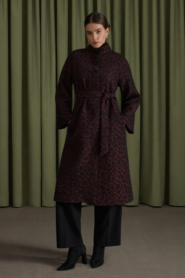 Şal Yaka Kapitone Mont - 1