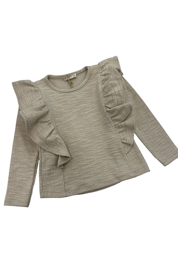 Baby Girl Body Ruffle Knitted Stone