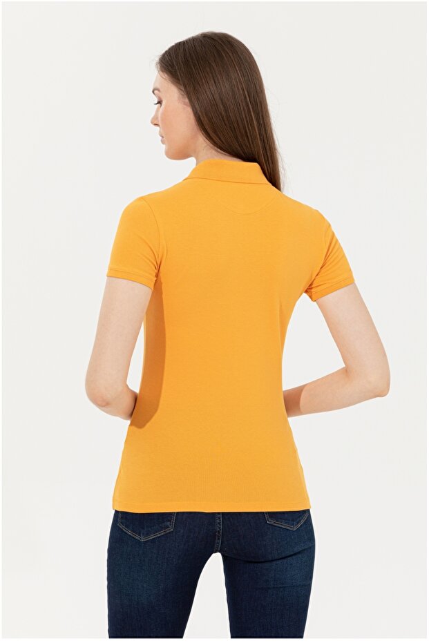 Kadın Sarı Basic Tişört - 5