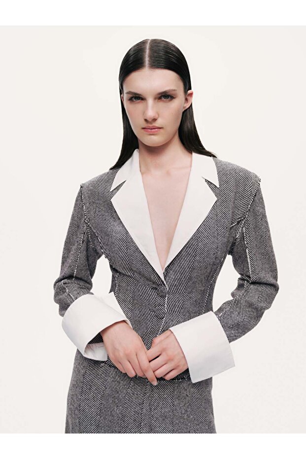 Dikiş Detaylı Ceket - 3