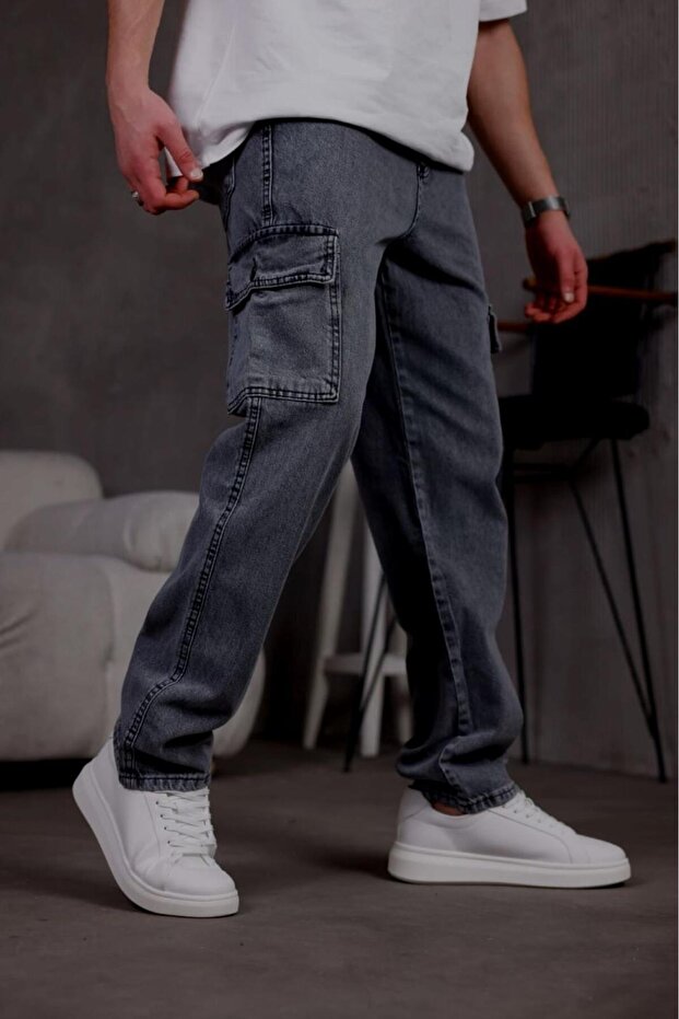 Prf 011 Distressed Commando Baggy Fit Jeans Cargo Pants