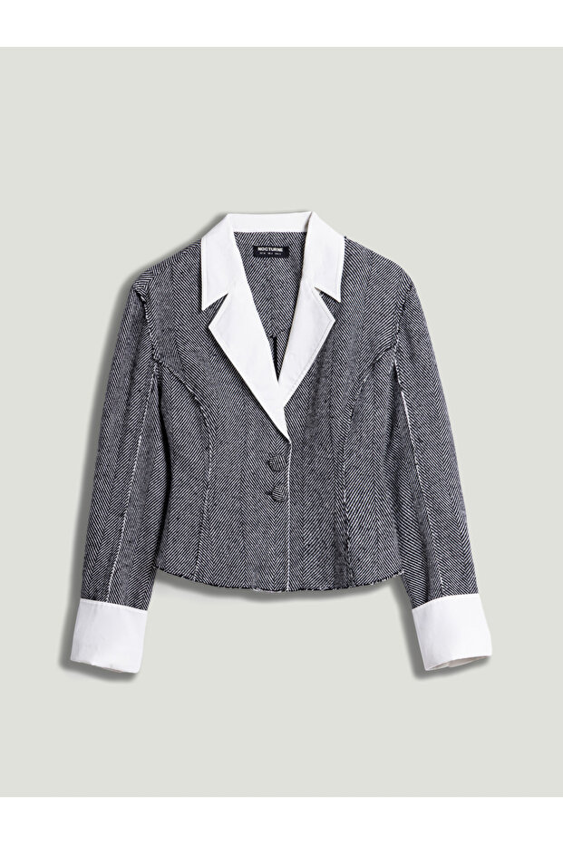 Dikiş Detaylı Ceket - 5