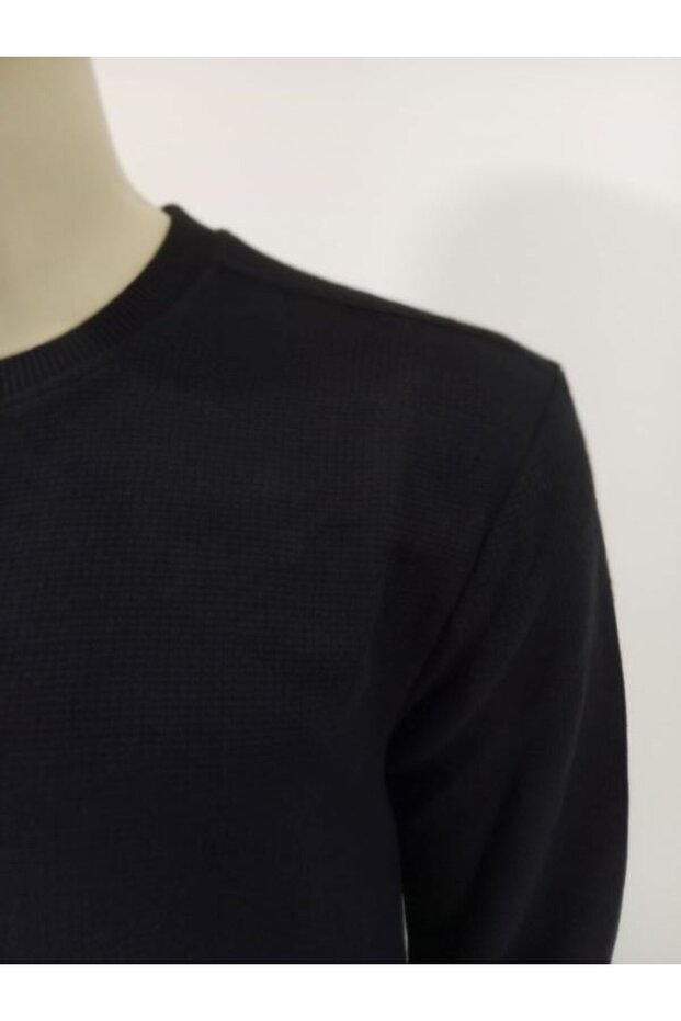 سترة رجالية أساسية بياقة مستديرة ونسيج وافل - 5