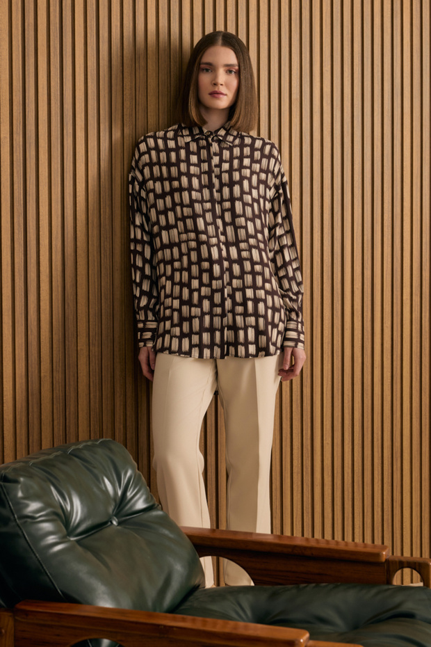 Desenli Viscon Gömlek - 3