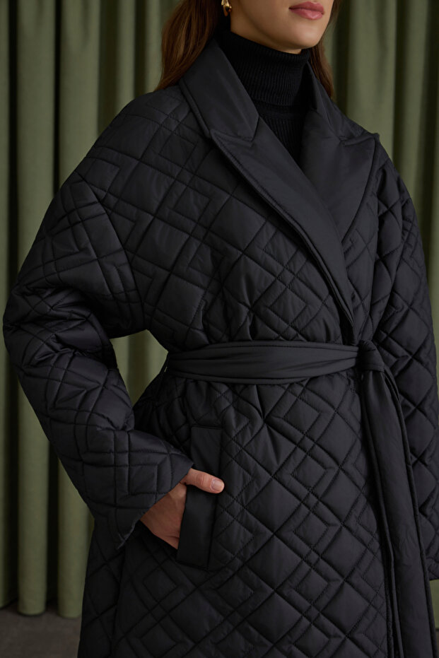 معطف مبطن بحزام متنقل - 4