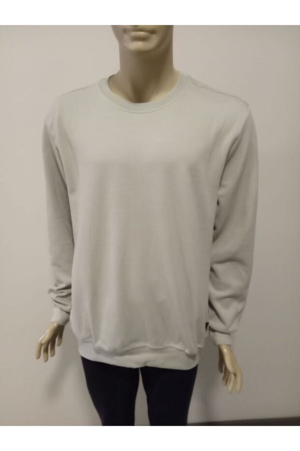 Men's Basic Round Neck Oversized Pique Sweater - 3