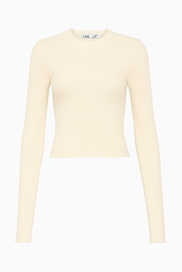 Simit Yaka İnce Fitilli BLUZ - 4