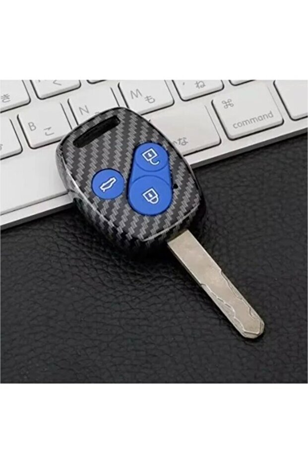 Honda Civic Fd6 Crv Accord Compatible 3-Key Blue Carbon Key Protection Case 2. See Picture