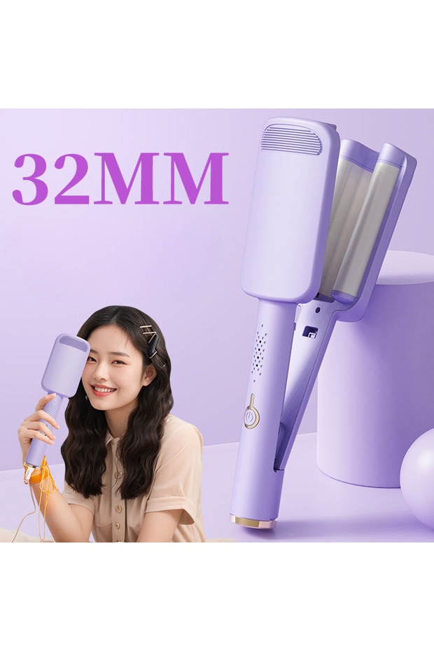 مكواة تصفيف الشعر 32 ملم من Wag Maşa Deep U Wave LR-288 - طلاء سيراميك، إيقاف تلقائي، تسخين سريع خلال 10 ثوانٍ