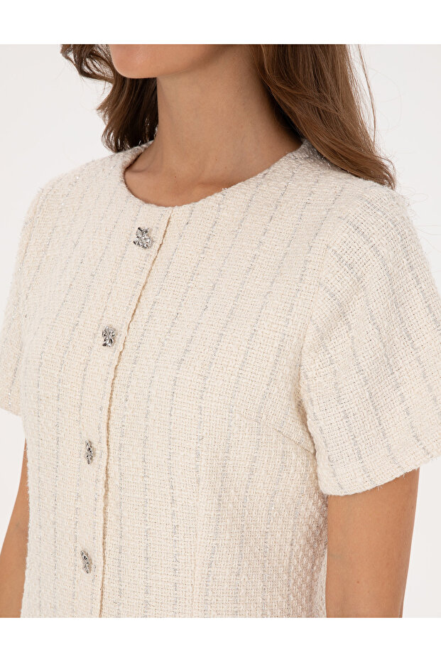 Ekru Regular Fit Dokuma Elbise 50318252-VR019 - 6
