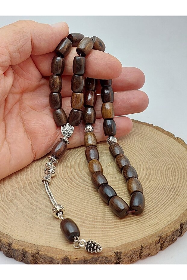 Walnut Wood Capsule Cut 33-Piece Prayer Beads 9.5*12 (56900)