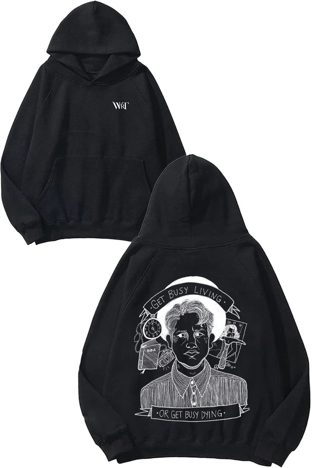 Andy Dufresne Design Back Printed Black Hooded Sweatshirt