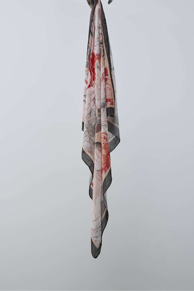 Ebruli Desen Bambu Eşarp - 4