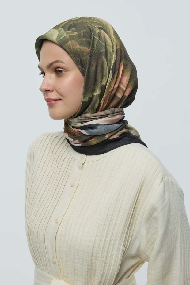 Rosa Desen Bambu Eşarp - 5