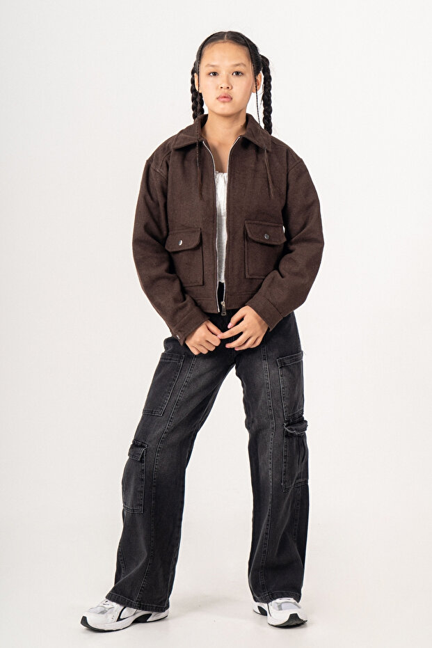 Girl's Cashmere Bomber Jacket 1551