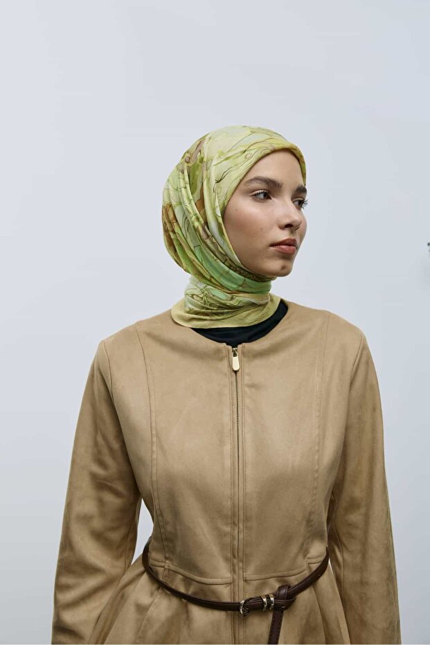 Ebruli Desen Bambu Eşarp - 3