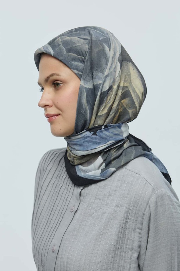 Rosa Desen Bambu Eşarp - 4