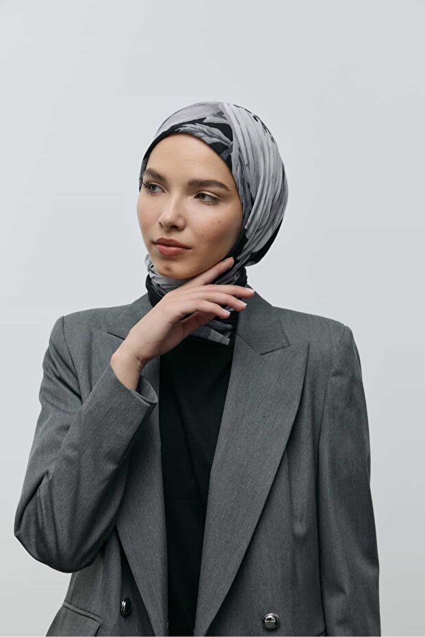 Roselith Desen Bambu Eşarp - 1