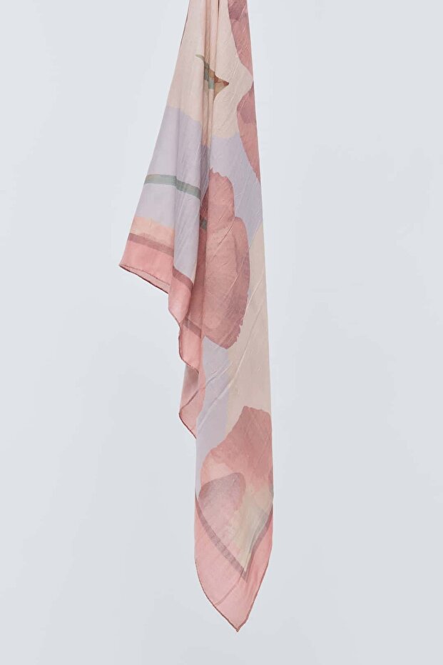 Lavendi Desen Bambu Eşarp - 5