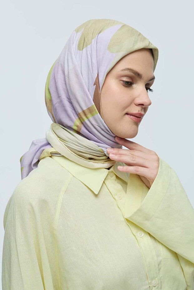 Eșarfă din bambus cu model lavandă - 5