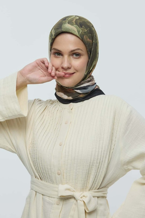 Rosa Desen Bambu Eşarp - 2