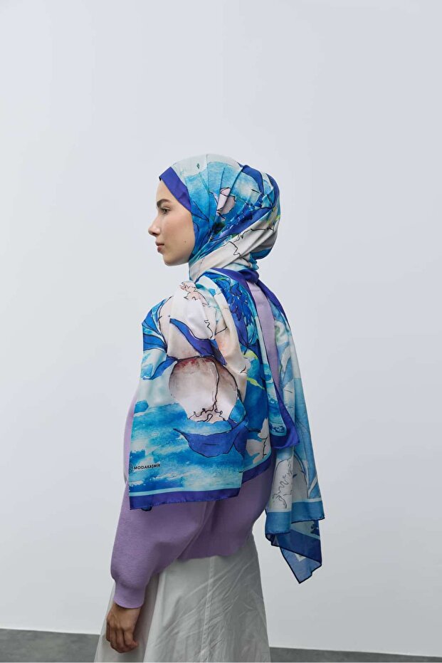 Nileya Pattern Cotton Shawl - 1