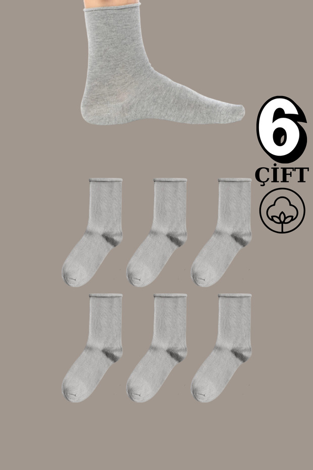 6 Pairs of Cotton Elastic-Free Socks – Seamless Toe, Comfortable, Diabetic, Healthy Use