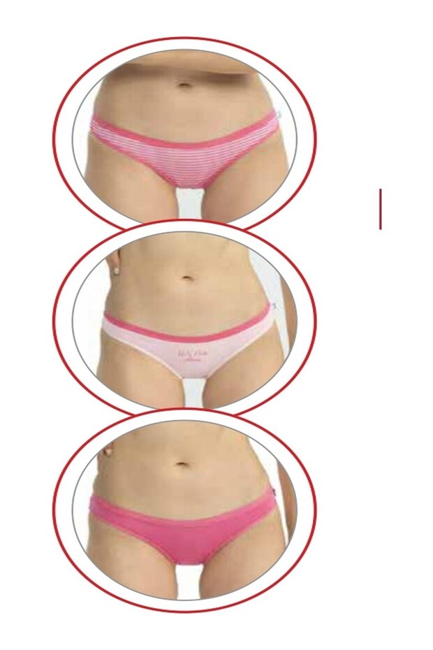 Women'S, U.S. Polo, Original, 3-Piece Slip Panties, Printed - Fuchsia - Pink