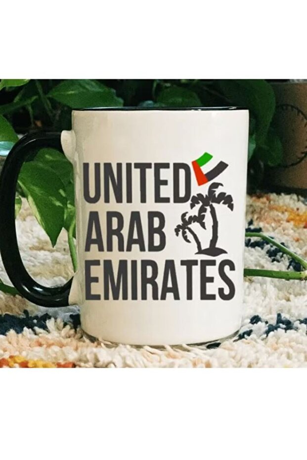 Ceramic Mug "United Arab Emirates" with Flag And Palm Tree Design